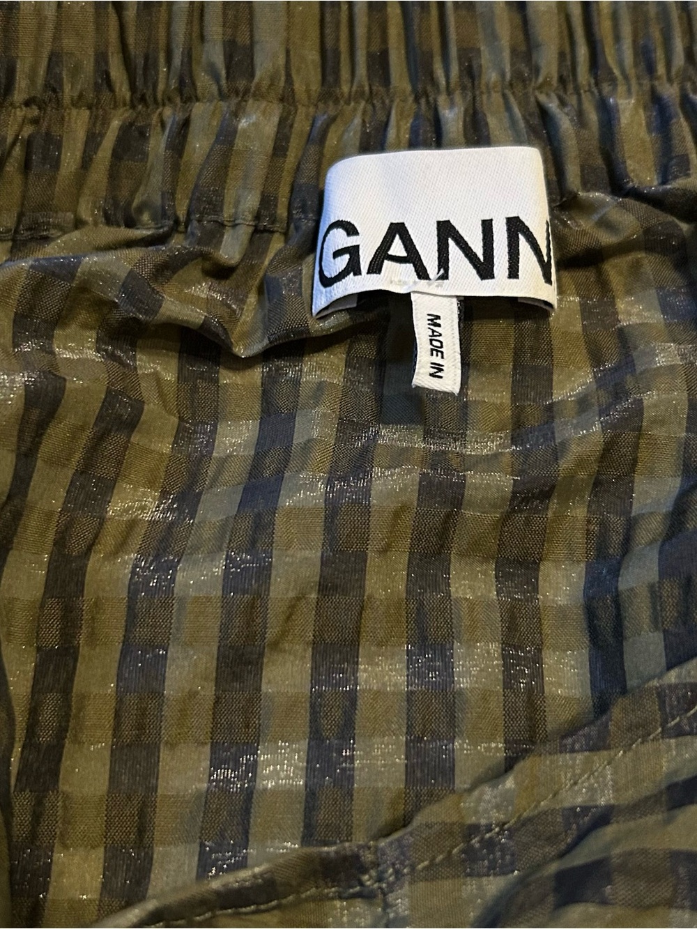 GANNI ‘Kalamata’ Pre-Fall ‘20 Seersucker Midi Skirt with Wrap Effect NWOT SZ 40 - Picture 6 of 8
